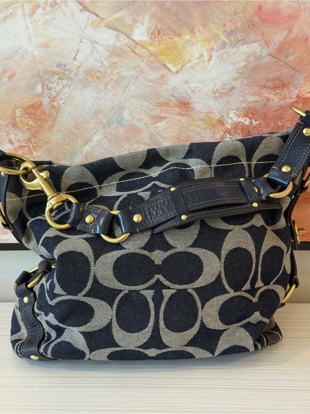 Y2K Coach Large Denim Carly #12577